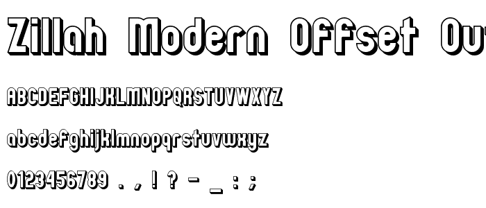 Zillah Modern Offset Outline font